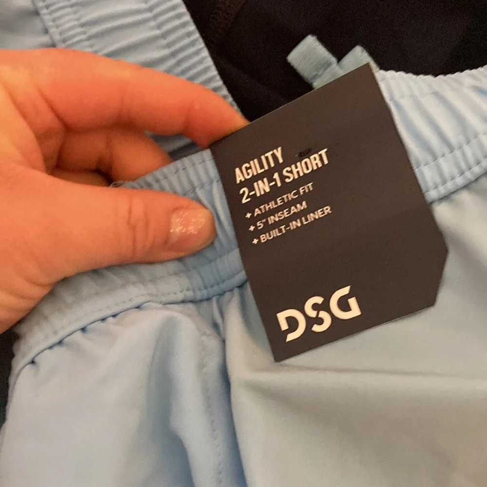 NWT DSG BLUE AGILITY 2 IN 1 SHORT MENS